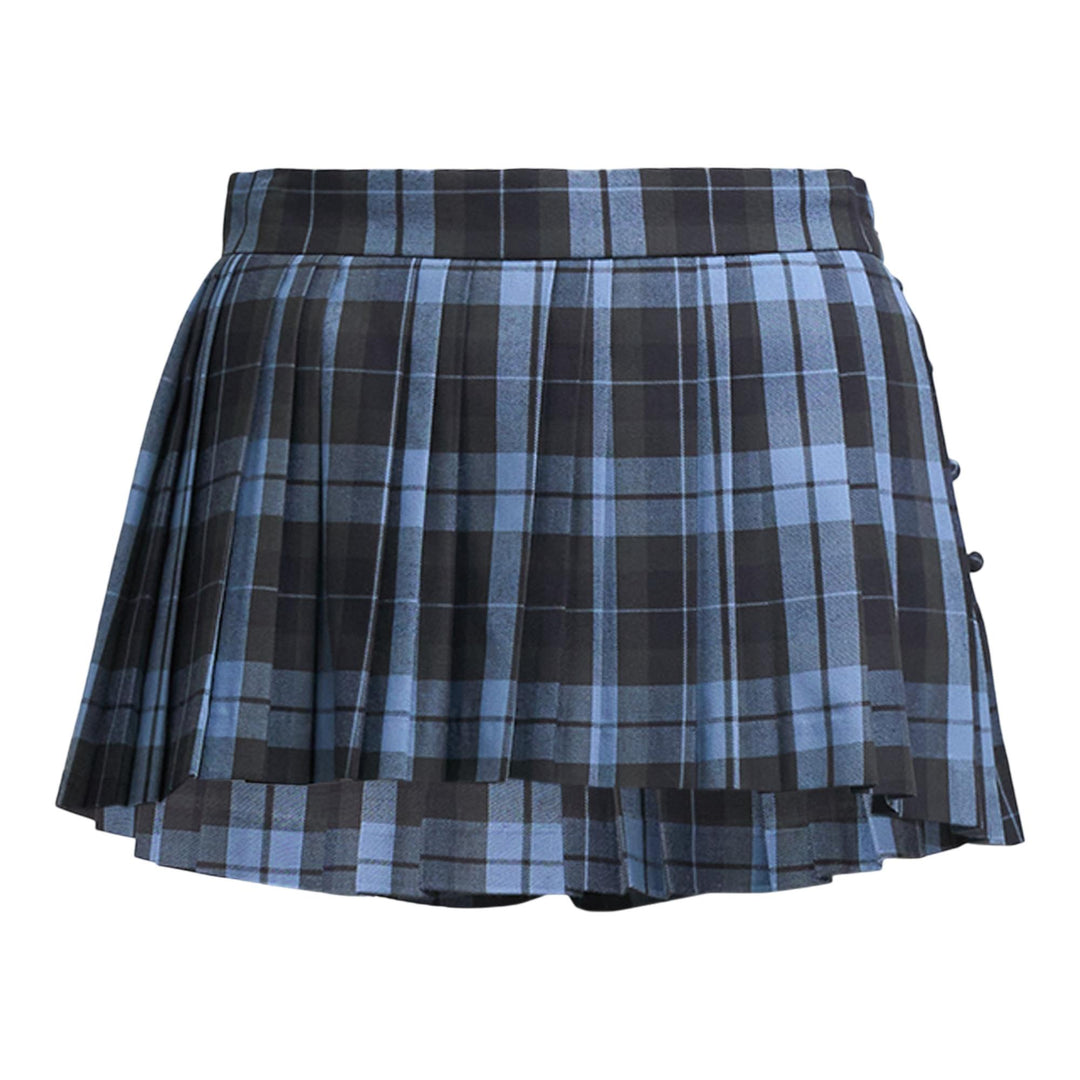 Club21 - pushBUTTON - Navy Check Volumed Micro Skort - SKIRTS - Checks