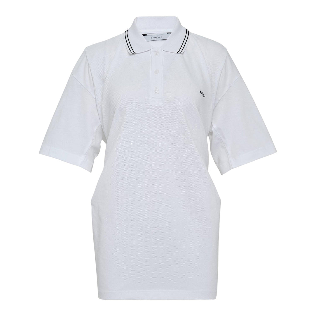 Club21 - pushBUTTON - White Apron Wrap Pique Top - BLOUSES - White