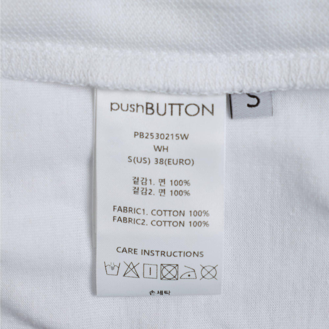Club21 - pushBUTTON - White Apron Wrap Pique Top - BLOUSES - White