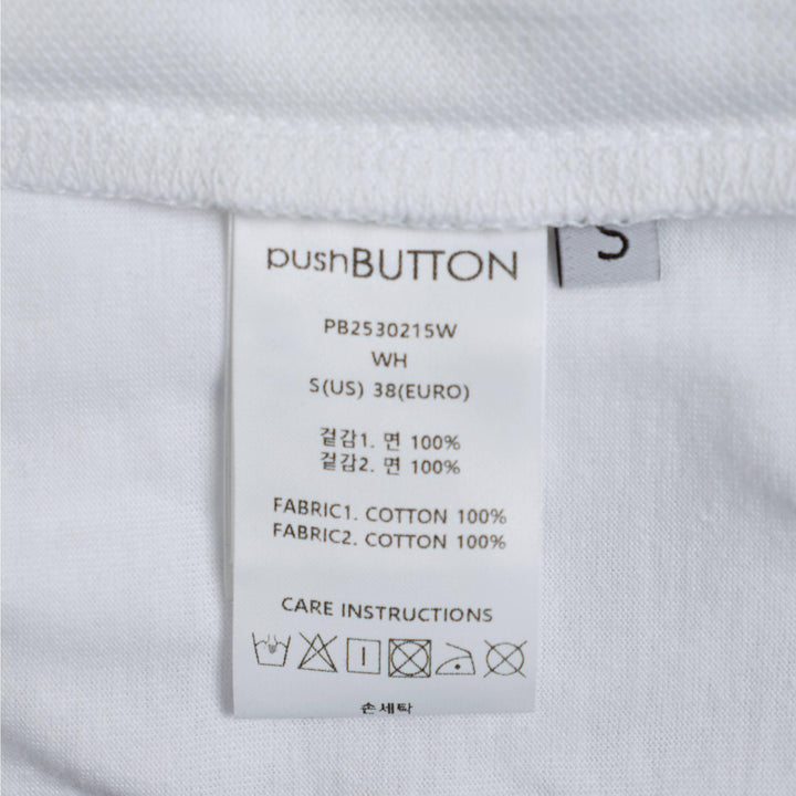 Club21 - pushBUTTON - White Apron Wrap Pique Top - BLOUSES - White