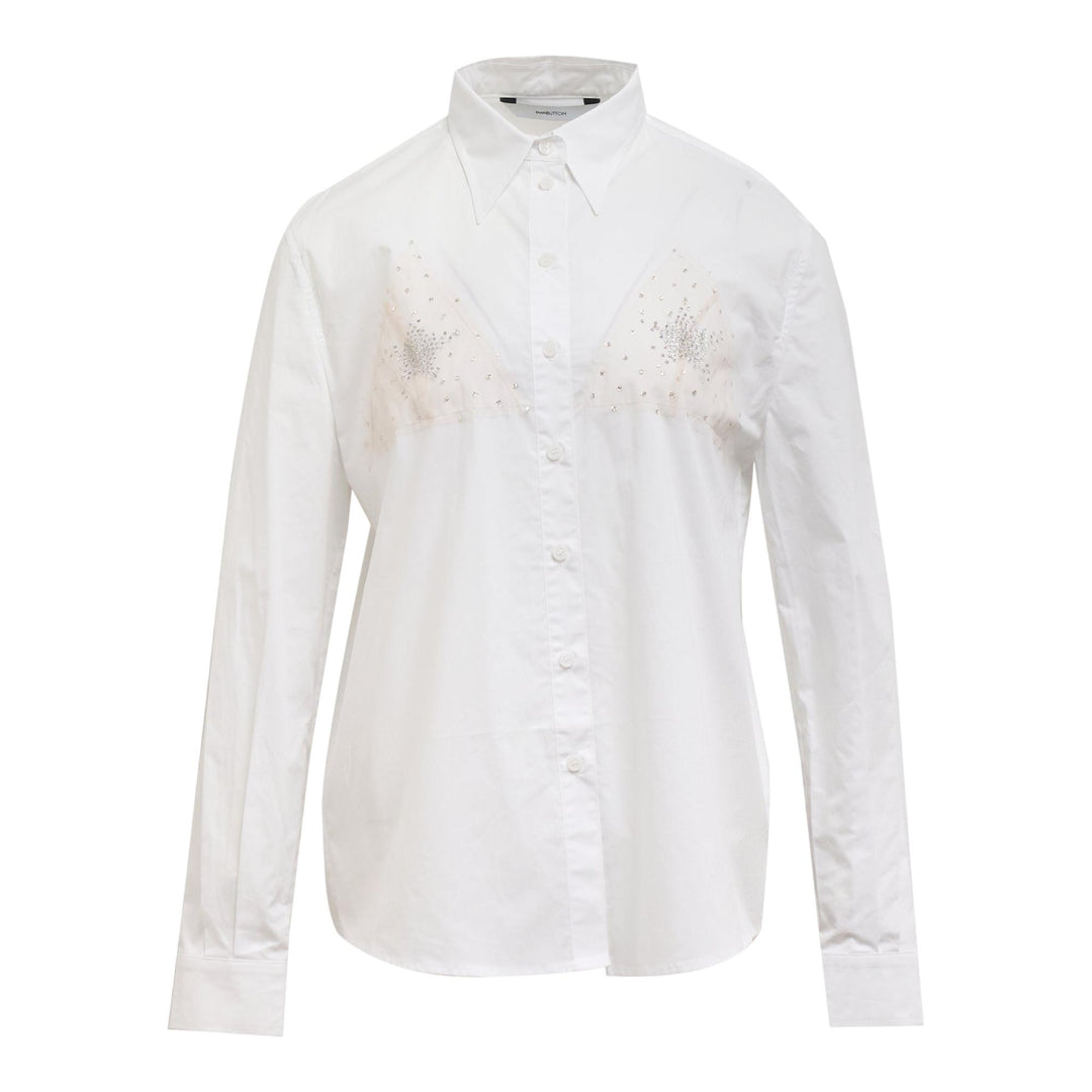 Club21 - pushBUTTON - White Bra Cubic Shirt - BLOUSES - White