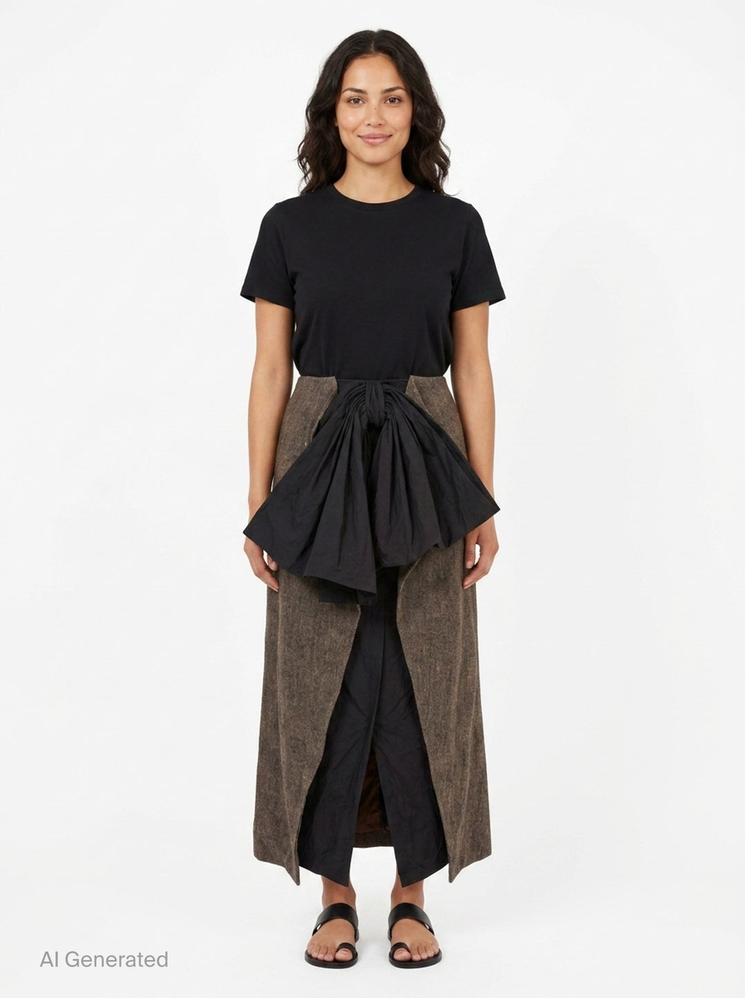 Bow Detail Draped Skirt | pushBUTTON | Club21 - front