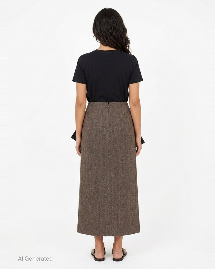 Bow Detail Draped Skirt | pushBUTTON | Club21 - back