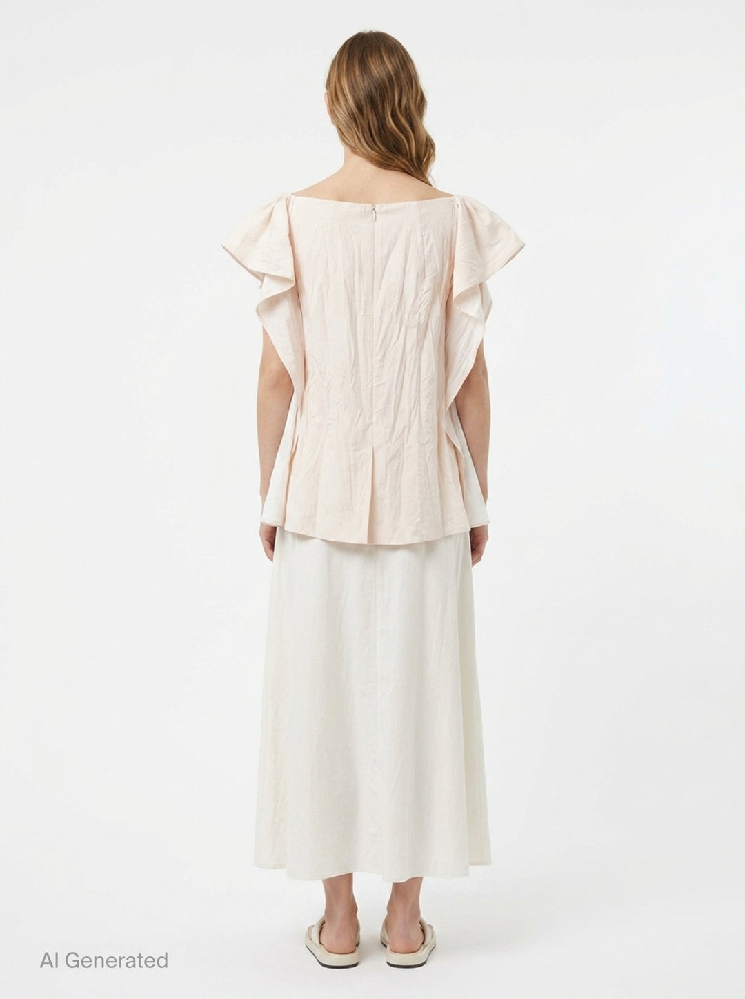 Ivory Wrinkled Wing Detail Skirt | pushBUTTON | Club21 - back
