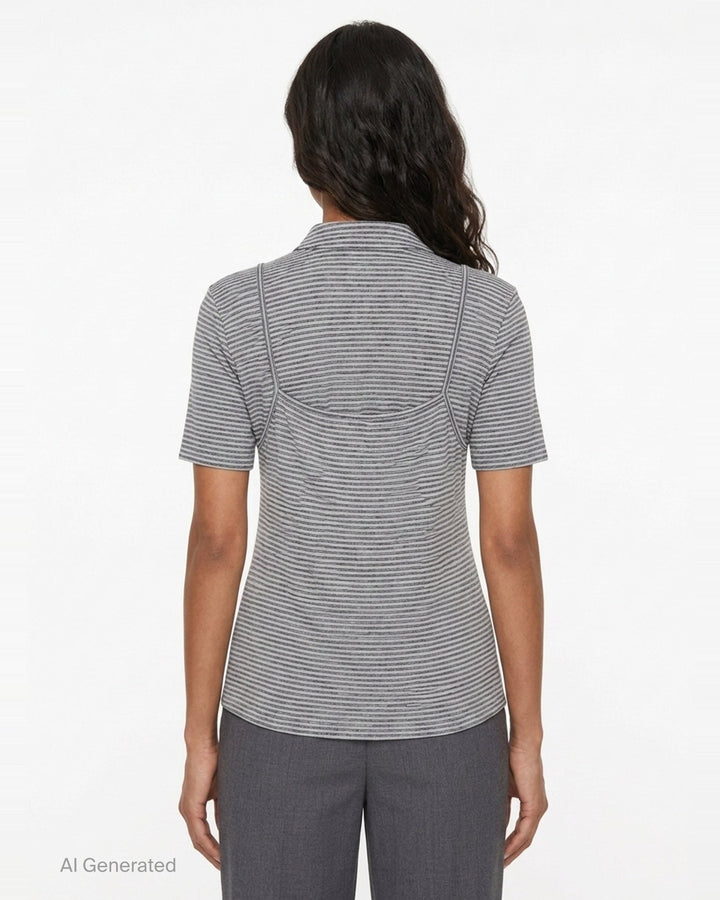 Stripe Layered Slip Polo | pushBUTTON | Club21 - back
