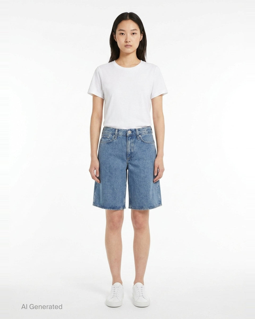 Ariel Denim Bermuda Shorts | rag & bone | Club21 - front