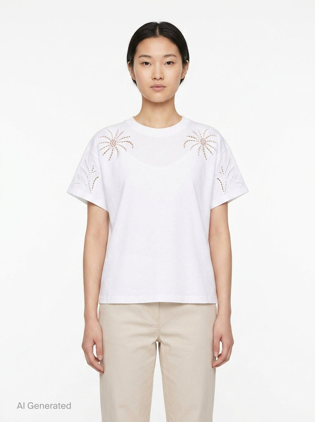 Floral Cutout Kelly Boxy Tee | rag & bone | Club21 - front