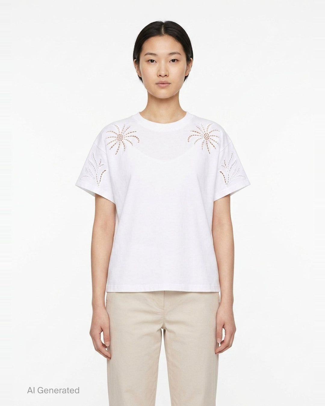Floral Cutout Kelly Boxy Tee | rag & bone | Club21 - front