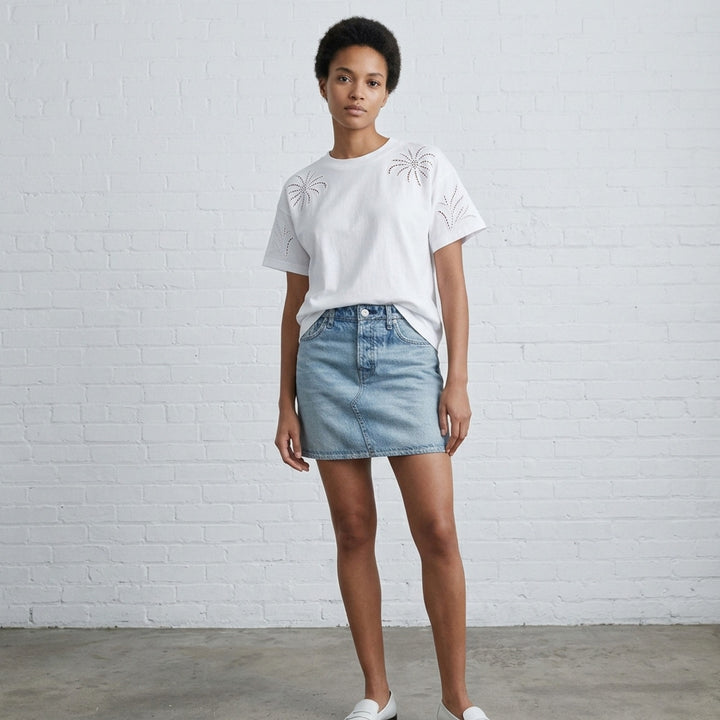 Floral Cutout Kelly Boxy Tee | rag & bone | Club21 - lifestyle