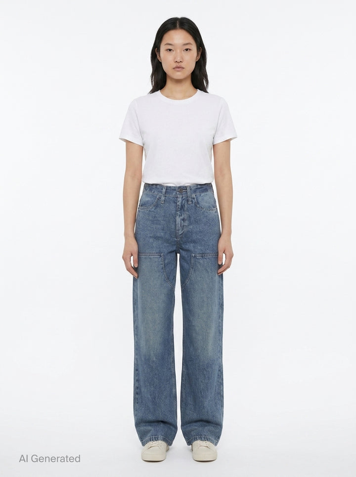 Miramar Carpenter Wide-Leg Jeans | rag & bone | Club21 - front