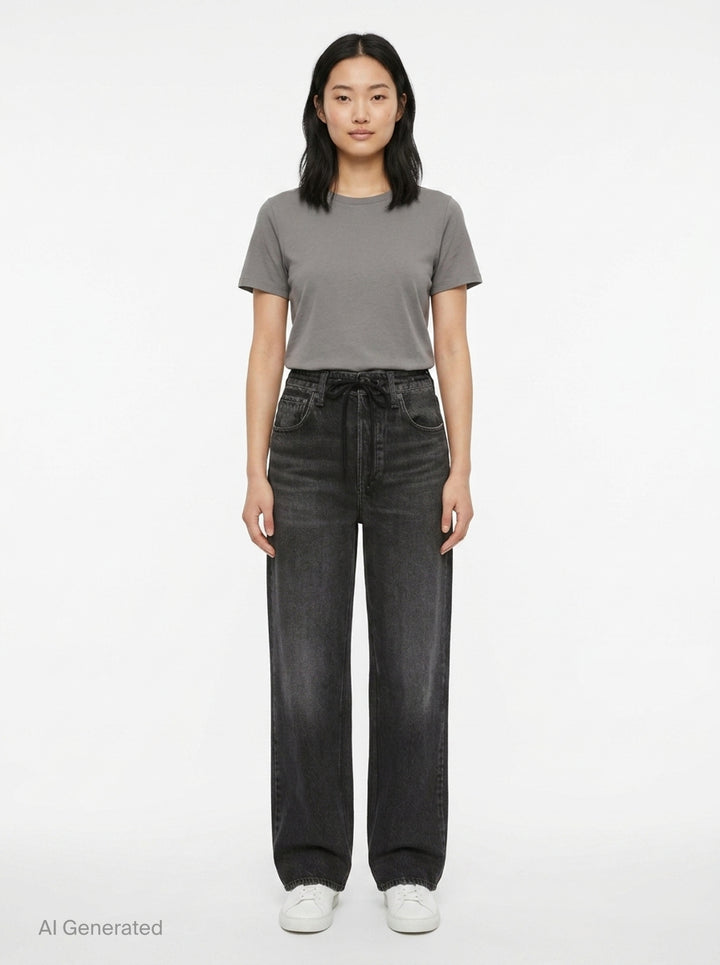 Miramar Drawcord Wide Leg Jeans | rag & bone | Club21 - front