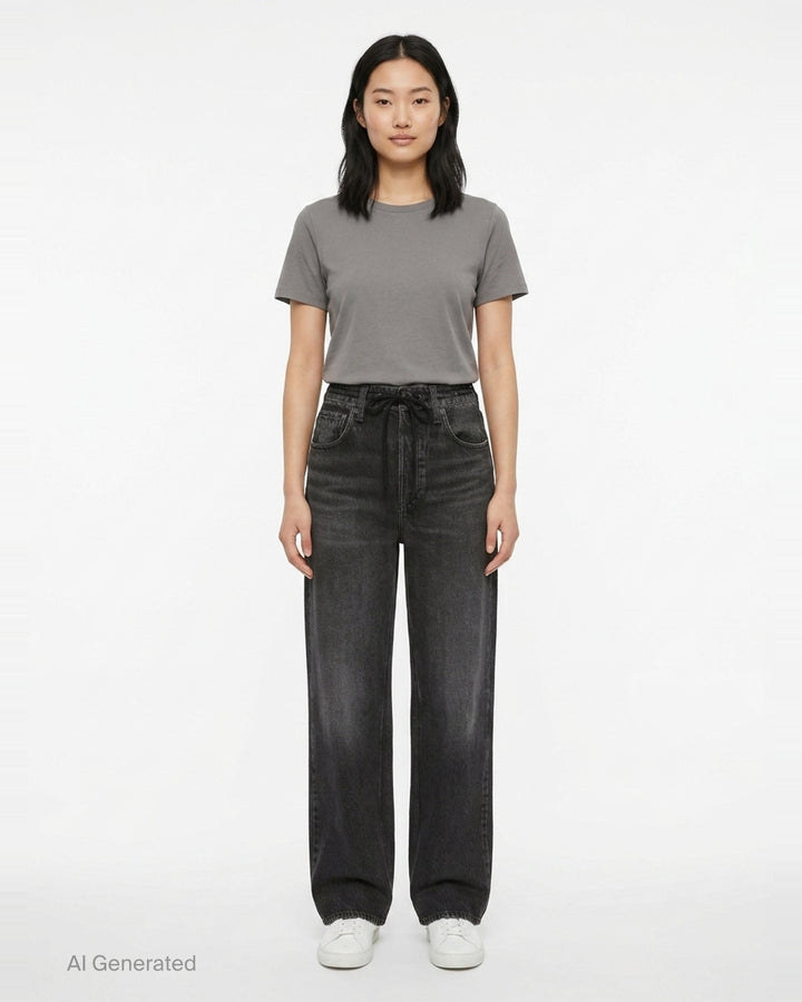 Miramar Drawcord Wide Leg Jeans | rag & bone | Club21 - front