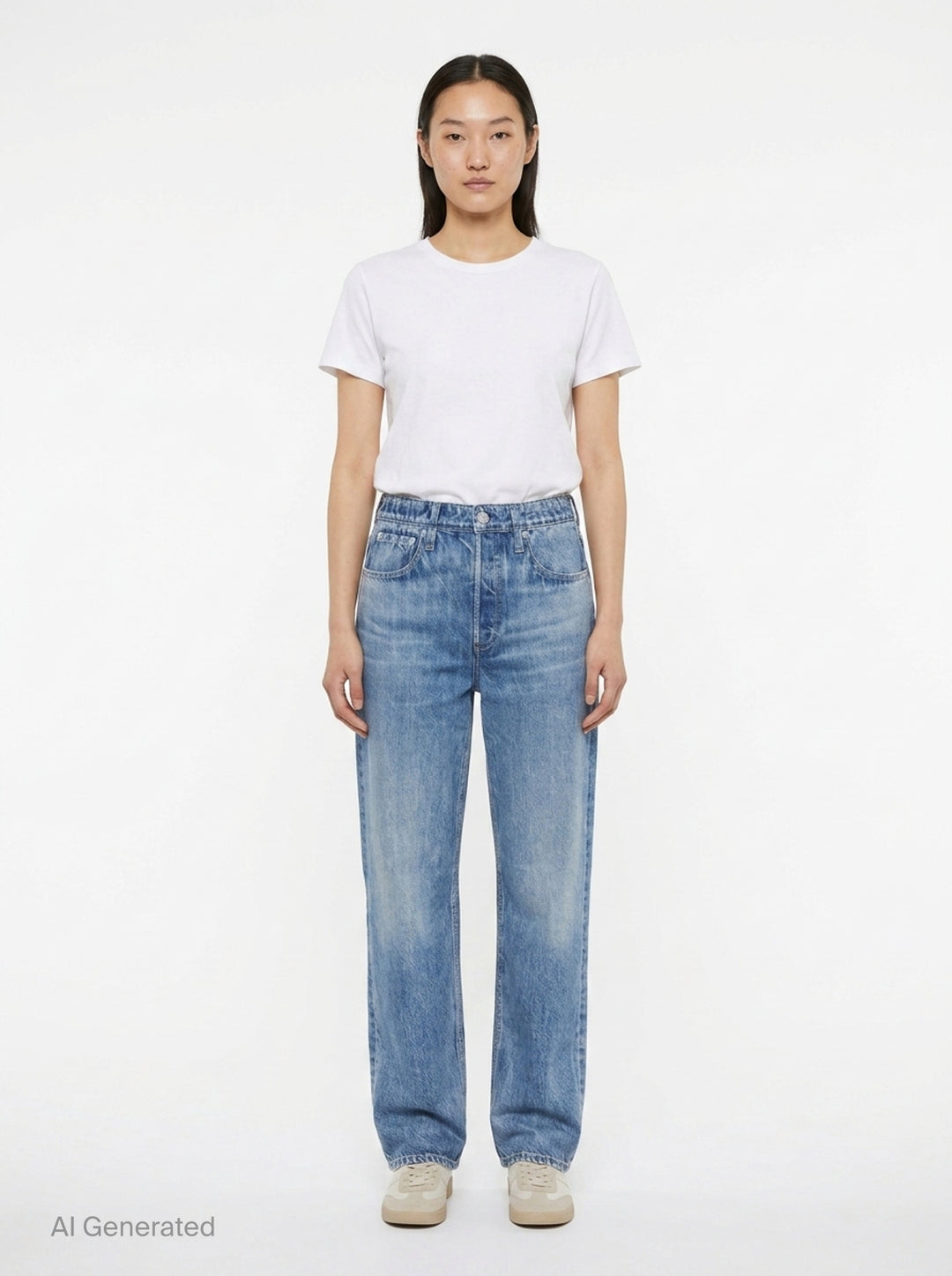 rag & bone Miramar Wide Pull-On Jeans in light indigo wash, featuring a relaxed wide-leg silhouette, pull-on waistband, and five-pocket construction with vintage sun-bleached fading - front