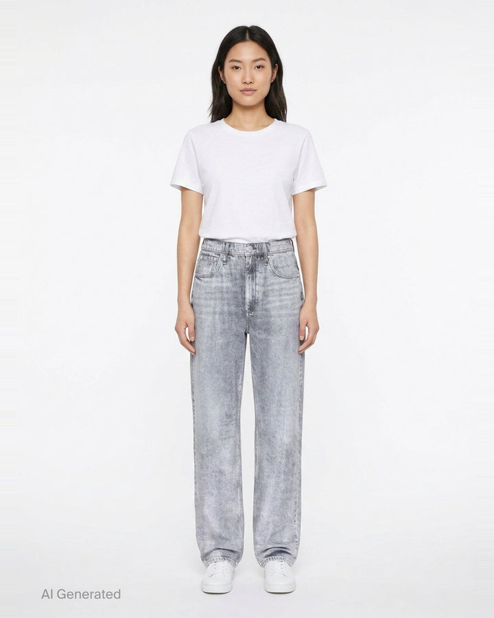 rag & bone Miramar Wide Pull-On Jeans in light indigo wash, featuring a relaxed wide-leg silhouette, pull-on waistband, and five-pocket construction with vintage sun-bleached fading - front