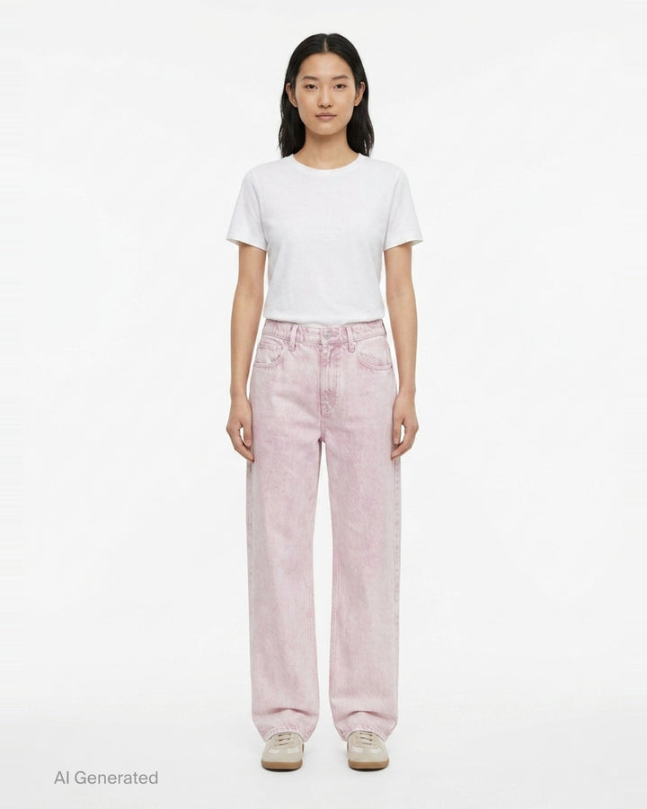 rag & bone Miramar Wide Pull-On Jeans in light indigo wash, featuring a relaxed wide-leg silhouette, pull-on waistband, and five-pocket construction with vintage sun-bleached fading - front