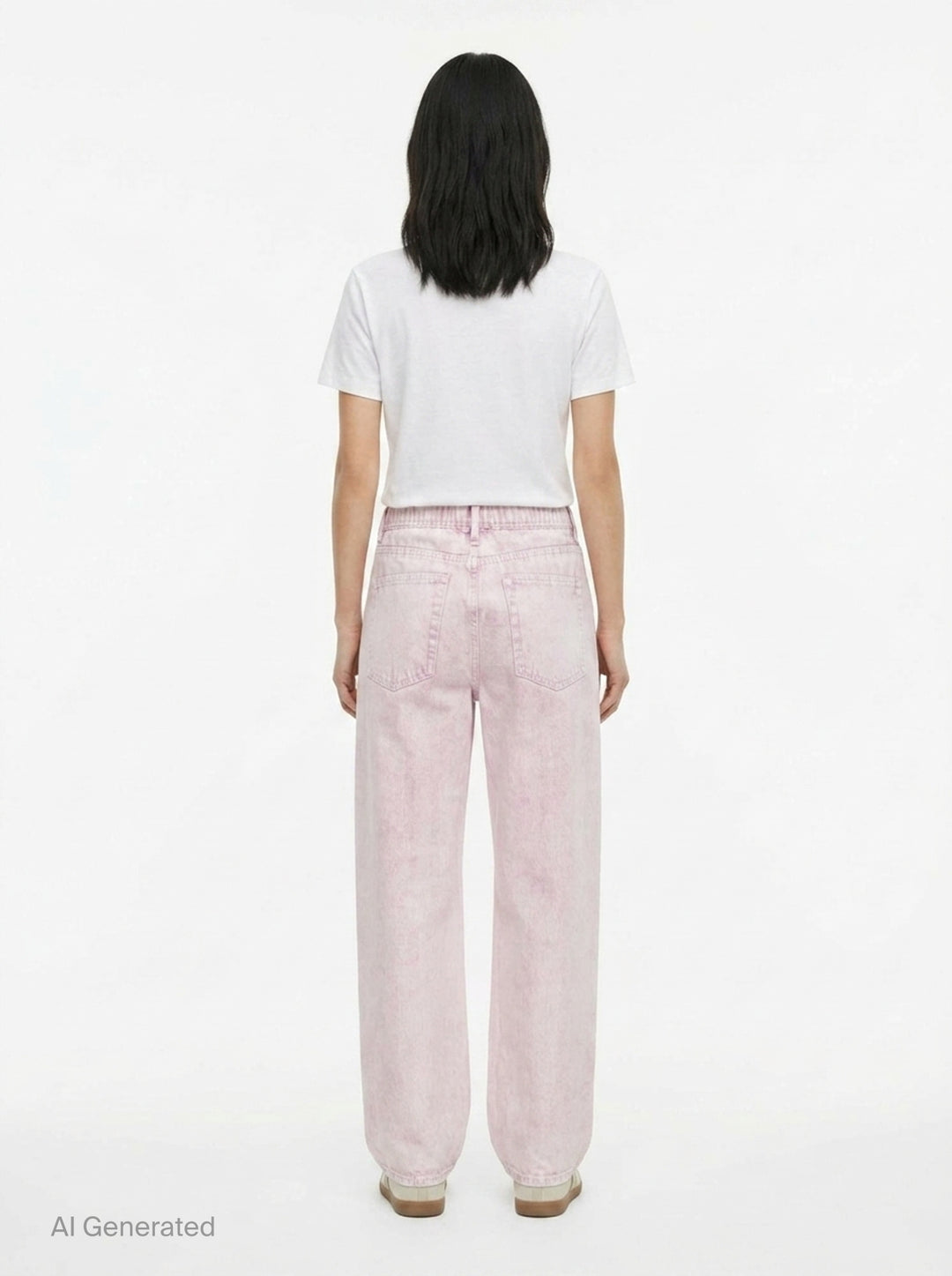 rag & bone Miramar Wide Pull-On Jeans in light indigo wash, featuring a relaxed wide-leg silhouette, pull-on waistband, and five-pocket construction with vintage sun-bleached fading - back