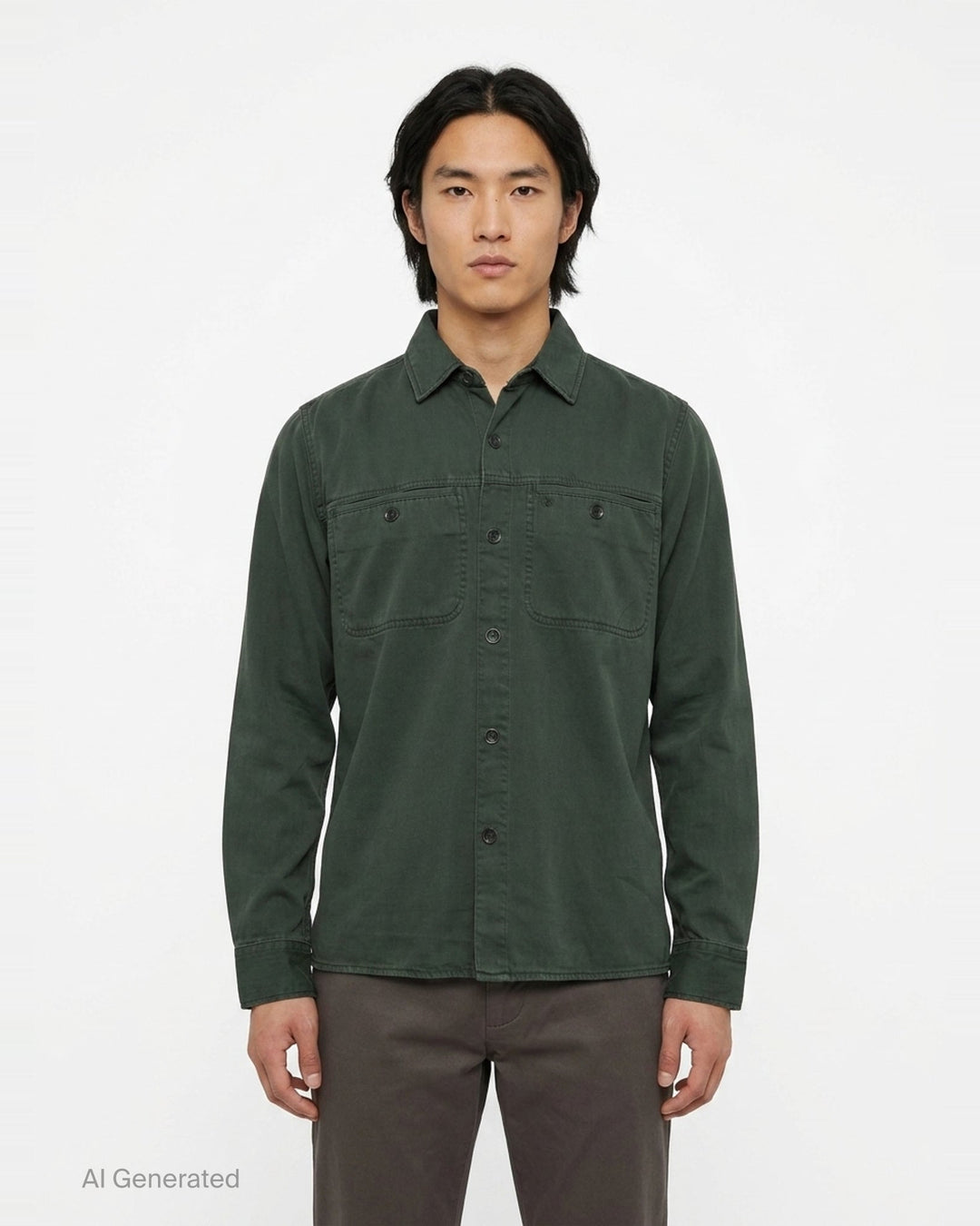 Overdyed Denim Long Sleeve Workwear Shirt | rag & bone | Club21 - front