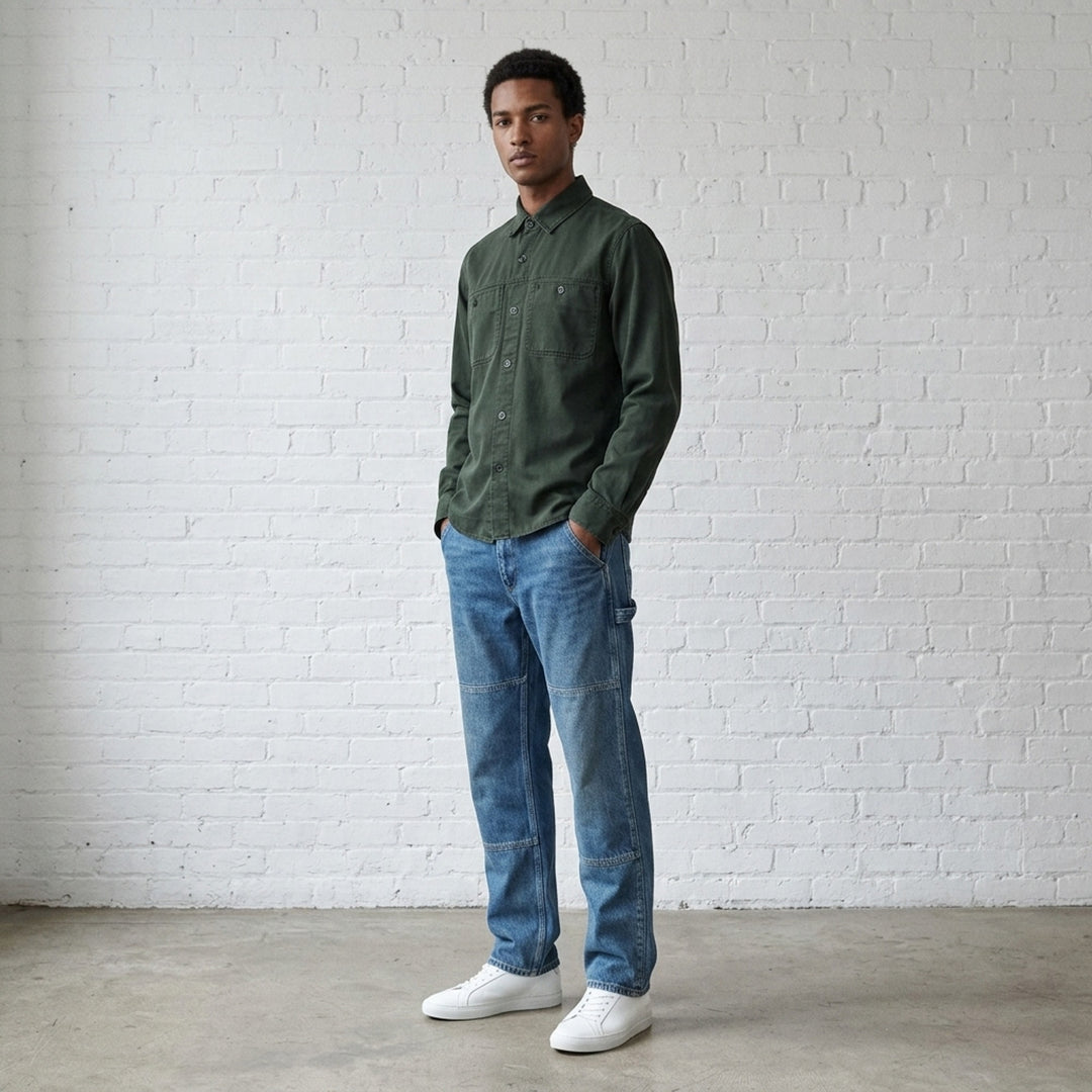 Overdyed Denim Long Sleeve Workwear Shirt | rag & bone | Club21 - lifestyle