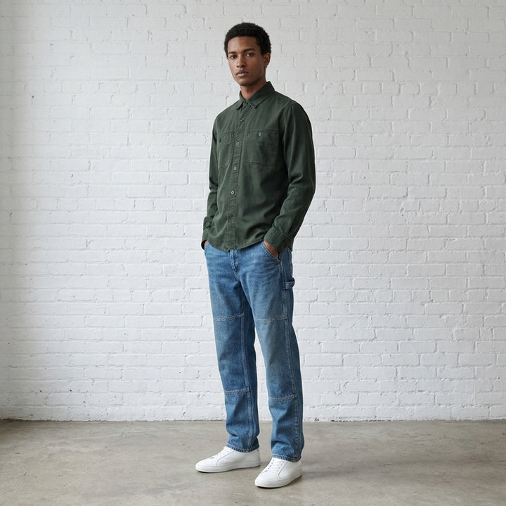 Overdyed Denim Long Sleeve Workwear Shirt | rag & bone | Club21 - lifestyle