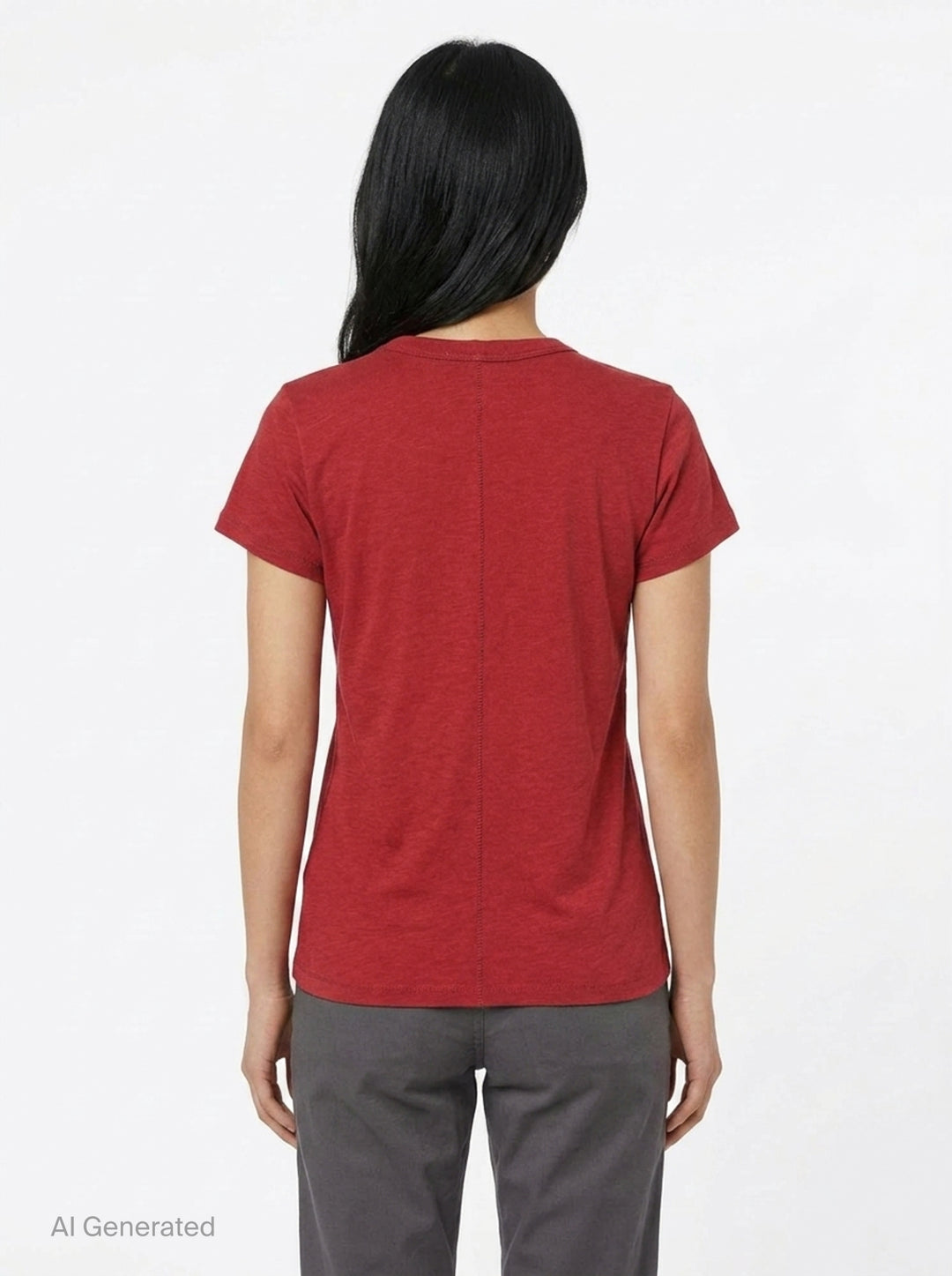 rag & bone Slub Tee in red, featuring a crew neckline, short sleeves, and slub cotton texture — front view - back
