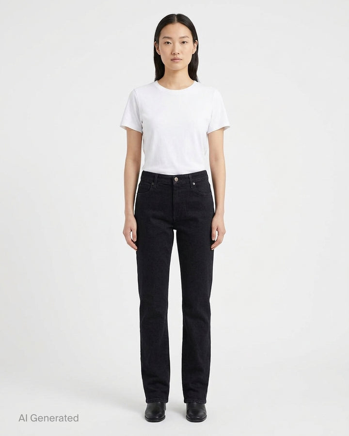 rag & bone Sutton Full Slim Cigarette Jeans in dark indigo denim, shown from the front - front