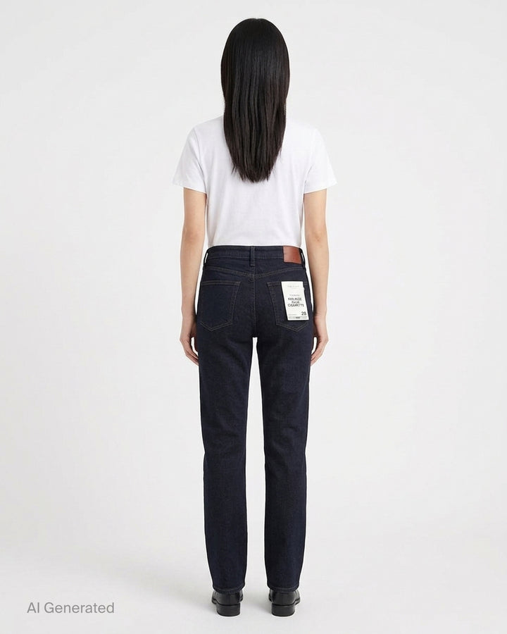 rag & bone Sutton Full Slim Cigarette Jeans in dark indigo denim, shown from the front - back