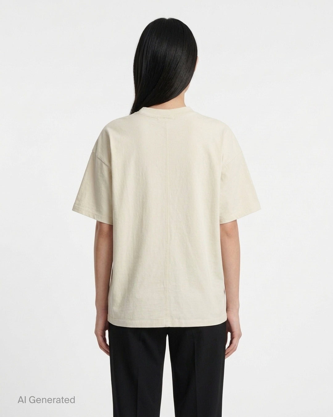 rag & bone University Alex Tee in cream with distressed navy collegiate "rag & bone NYC" graphic on the chest - back