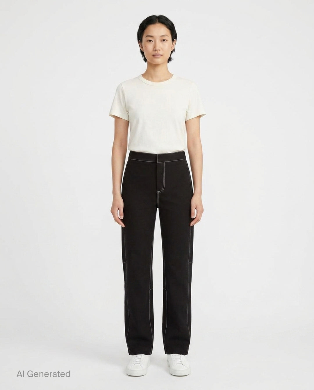 Vito Ponte Cropped Contrast Stitch Pants | rag & bone | Club21 - front