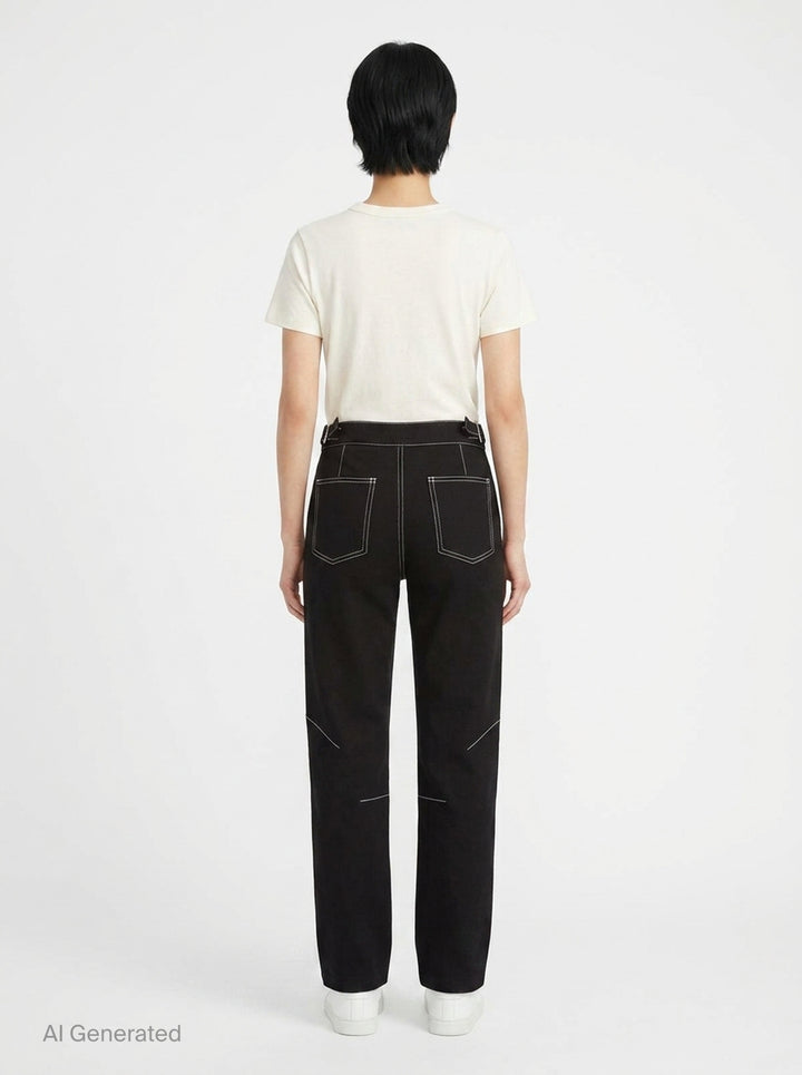 Vito Ponte Cropped Contrast Stitch Pants | rag & bone | Club21 - back