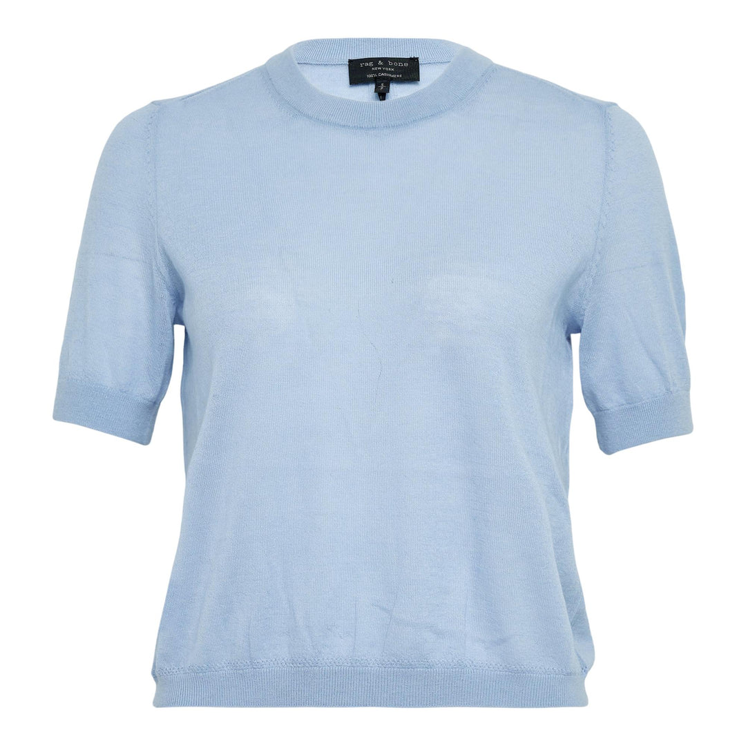 Club21 - rag & bone - Adeline Lightweight Cashmere Tee - WOVEN TOPS - Light Blue