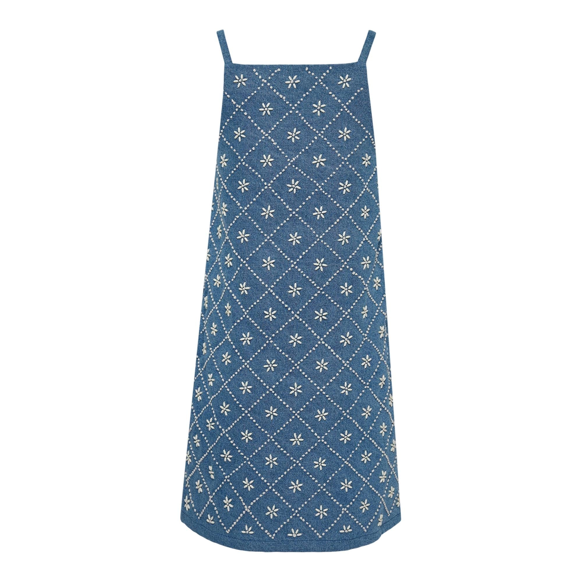 rag & bone Gentry Embellished Denim Dress | Blue | Size 0