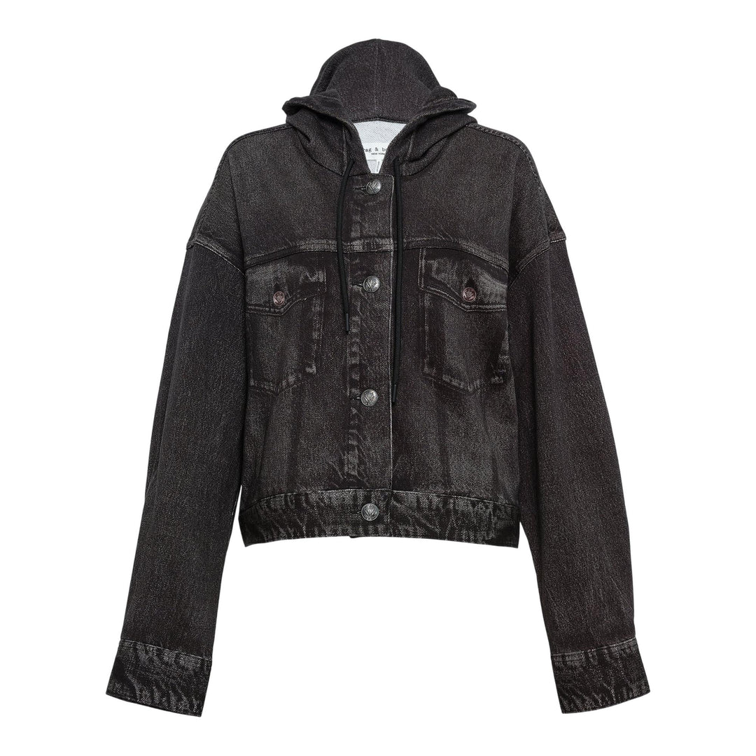 Club21 - rag & bone - Miramar Terry Hood Trucker Jacket - JACKETS - Black