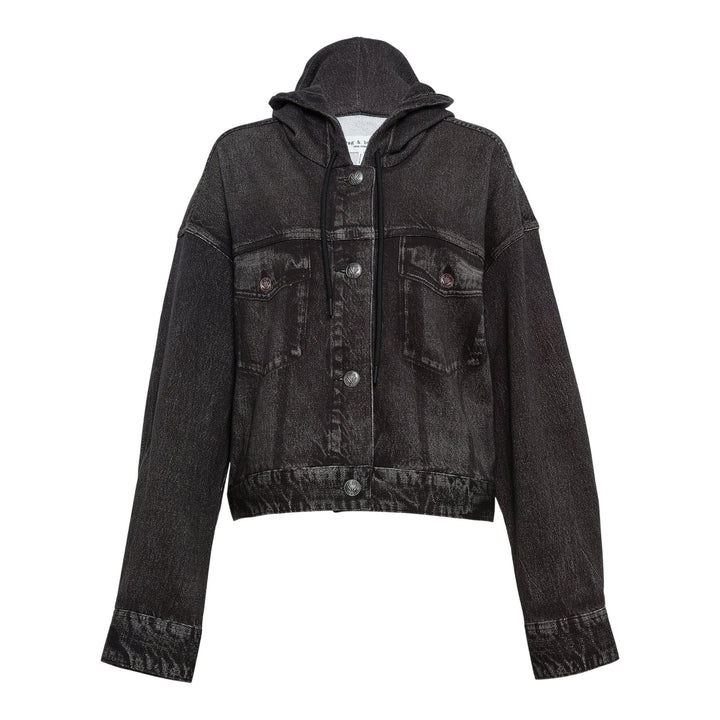 Club21 - rag & bone - Miramar Terry Hood Trucker Jacket - JACKETS - Black