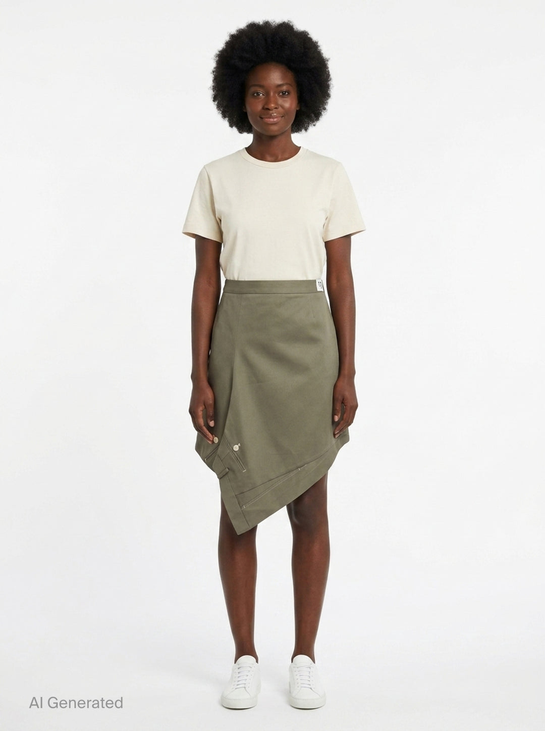 Cotton Asymmetric Wrap Skirt | RE;CODE | Club21 - front