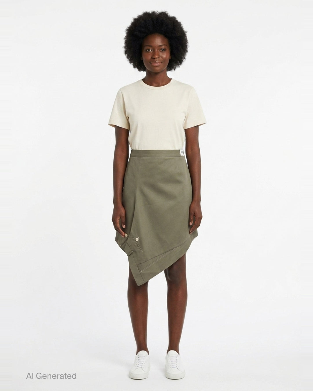 Cotton Asymmetric Wrap Skirt | RE;CODE | Club21 - front