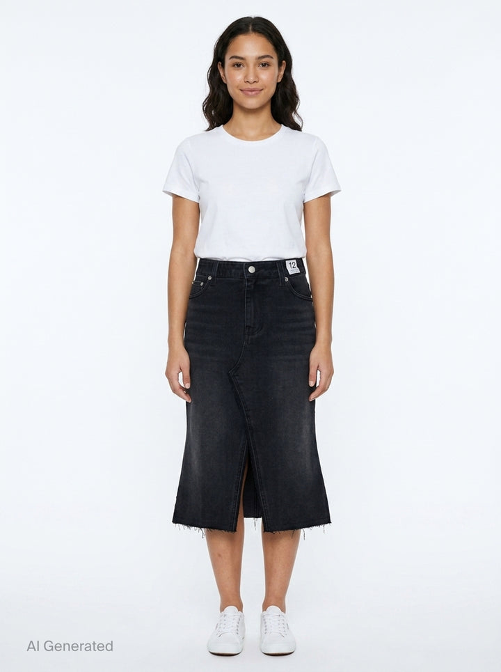 Inside-Out Denim Skirt | Re;Code | Club21 - front