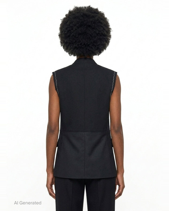 Layered Raw-Edged Vest | Re;Code | Club21 - back