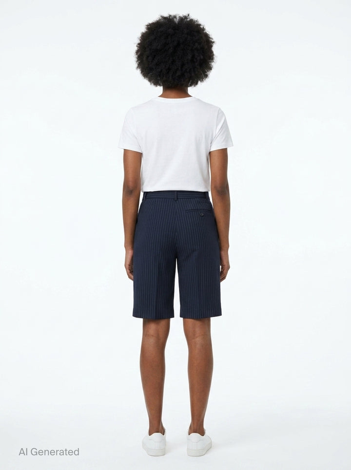 Stripe Side Drape Structured Skirt | RE;CODE | Club21 - back