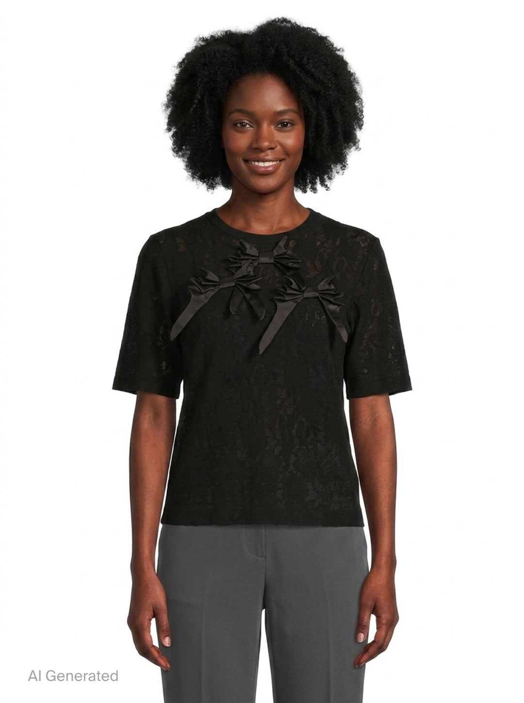 Bow Detail Short Sleeve Tee | Renli Su | Club21 - front