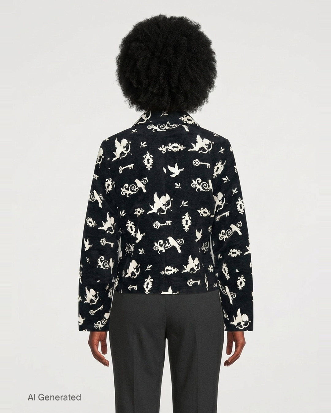 Cupid Print Cropped Jacket | Renli Su | Club21 - back