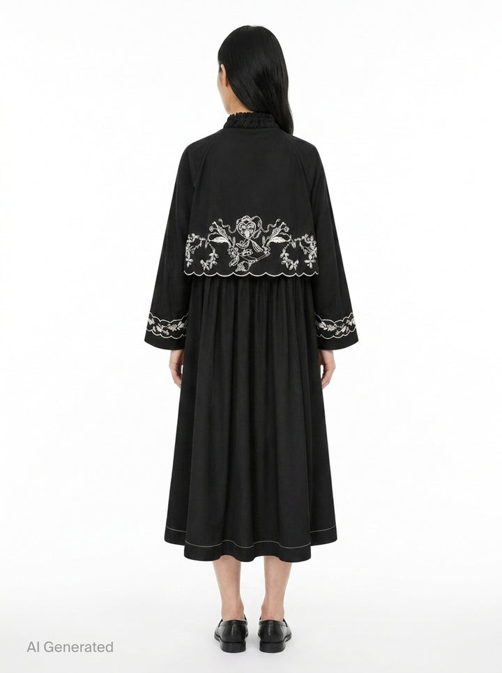 Embroidered Contrast Trench Coat | Renli Su | Club21 - back