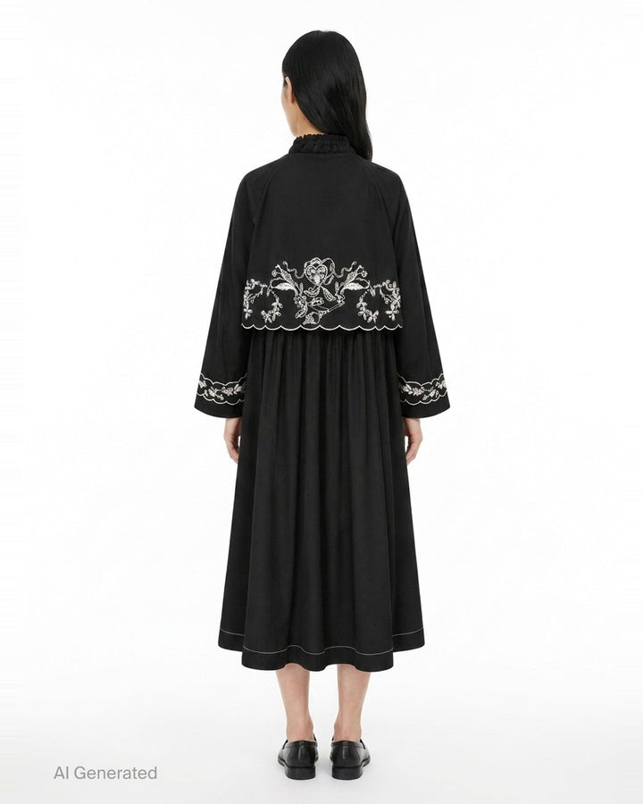 Embroidered Contrast Trench Coat | Renli Su | Club21 - back