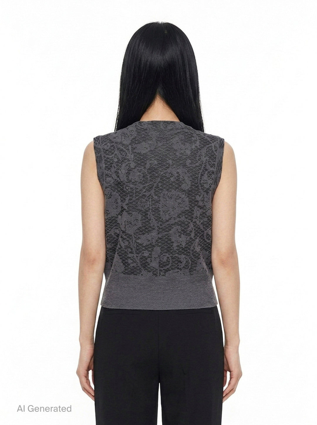 Knit Floral Lace Vest | Renli Su | Club21 - back
