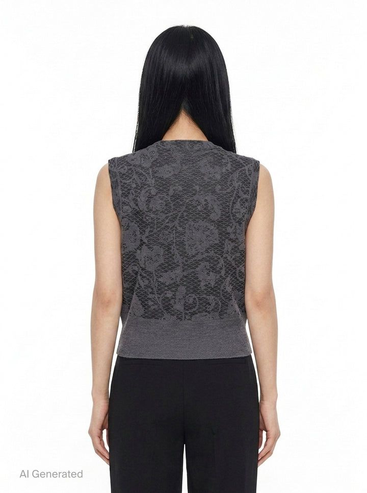 Knit Floral Lace Vest | Renli Su | Club21 - back