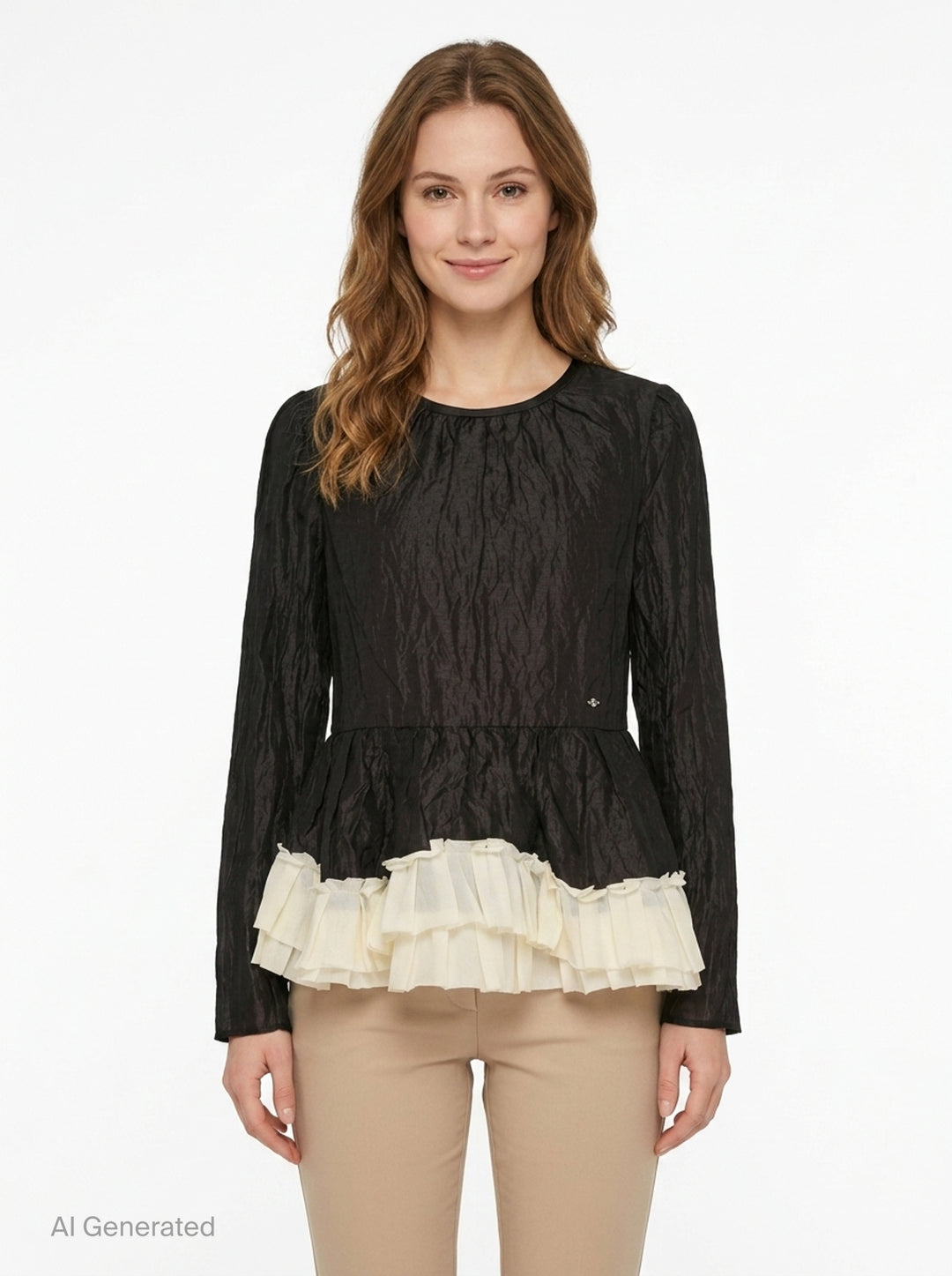 Long Sleeve Peplum Blouse | Renli Su | Club21 - front