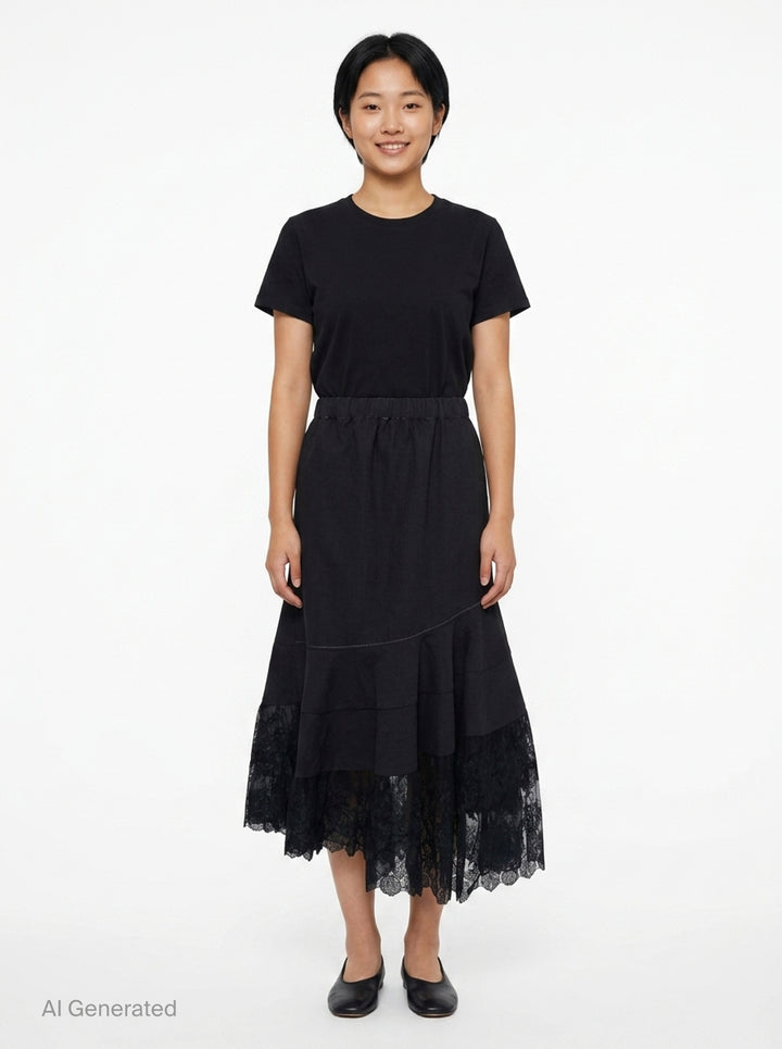 Mermaid Cut Midi Skirt | Renli Su | Club21 - front