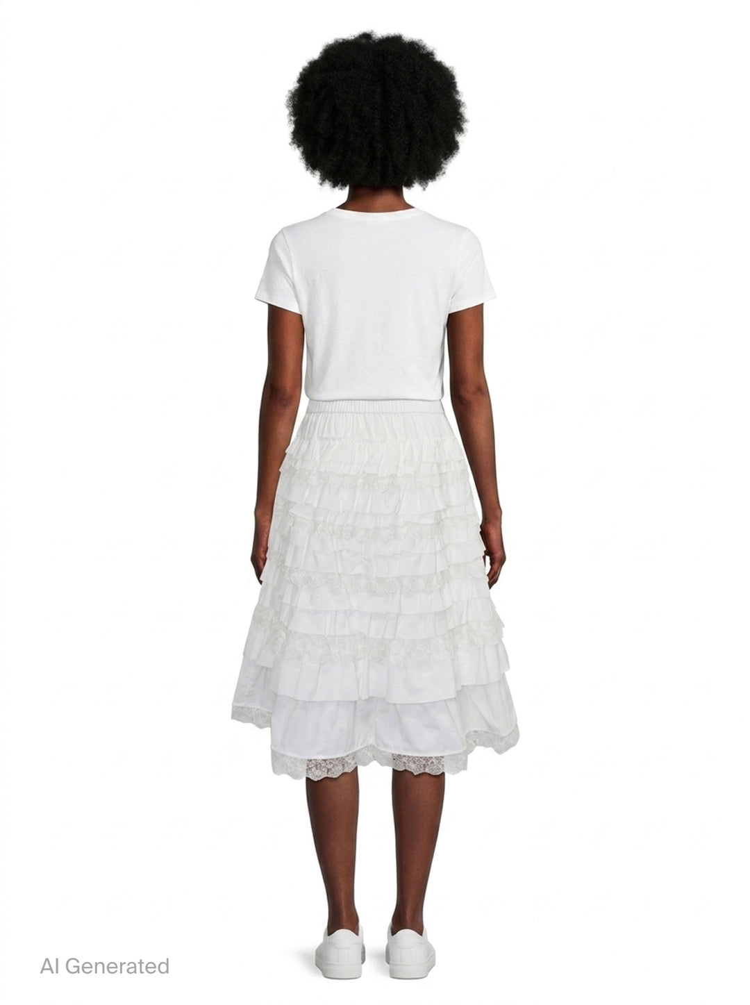 Midi Ruffle Lace Skirt | Renli Su | Club21 - back