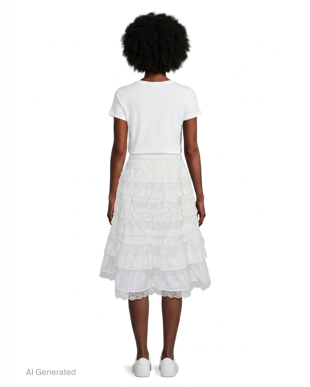 Midi Ruffle Lace Skirt | Renli Su | Club21 - back