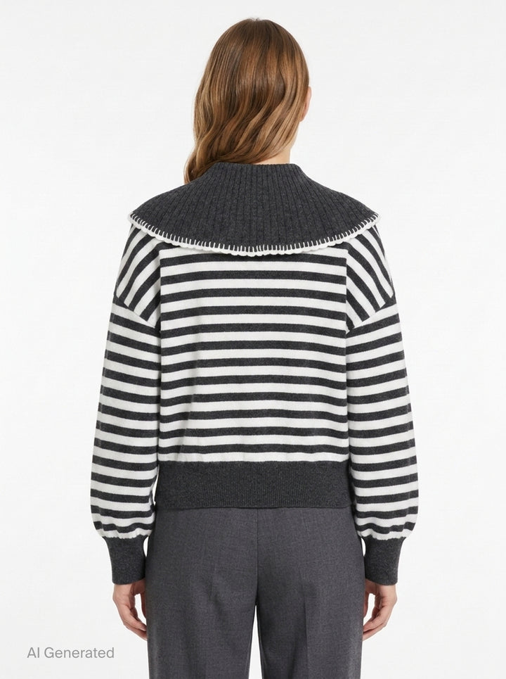 Striped Long Sleeve Cardigan | Renli Su | Club21 - back