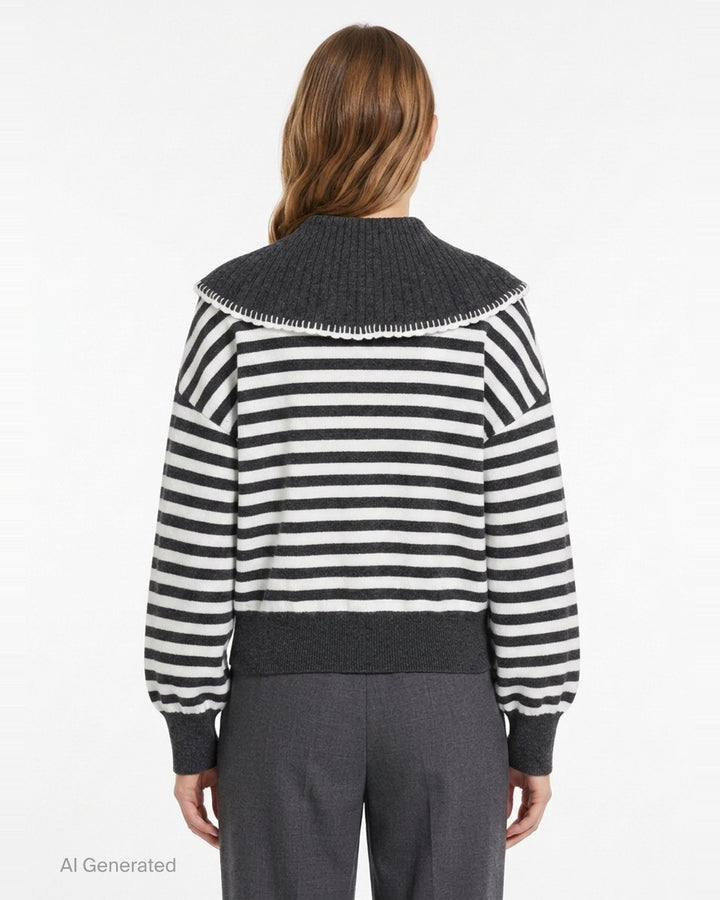 Striped Long Sleeve Cardigan | Renli Su | Club21 - back